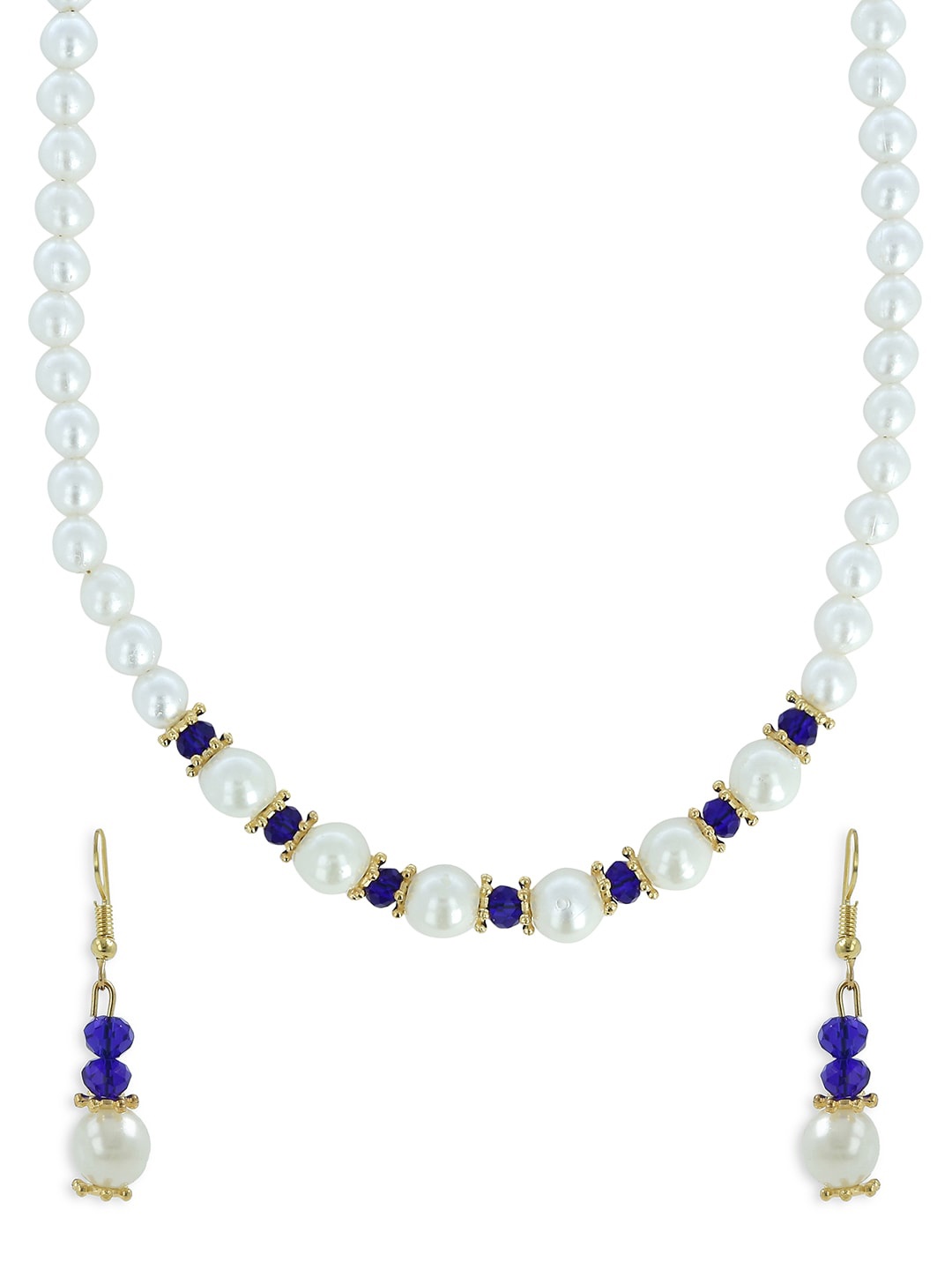 

AKSHARA Gold-Plated Stone-Studded & Pearl Beaded Jewellery Set