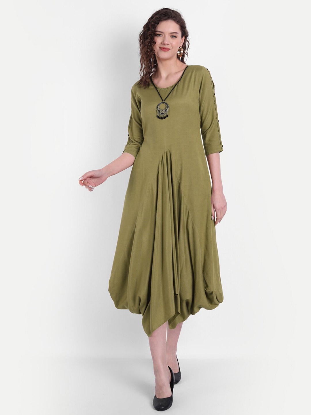 

SUTI Fit and Flare Midi Dress, Green