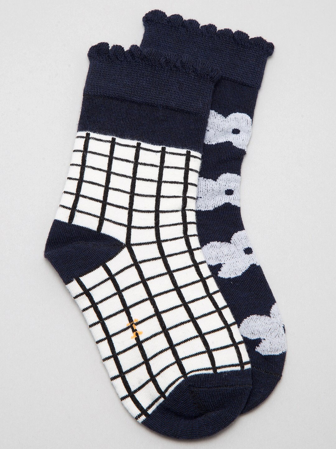 

J Style Kids Pack Of 2 Patterned Above Ankle-Length Socks, Navy blue