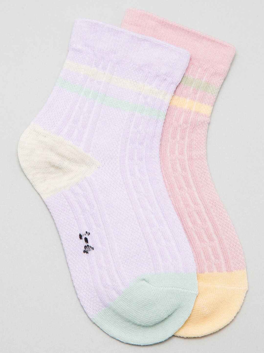 

J Style Kids Pack Of 2 Patterned Ankle-Length Socks, Pink