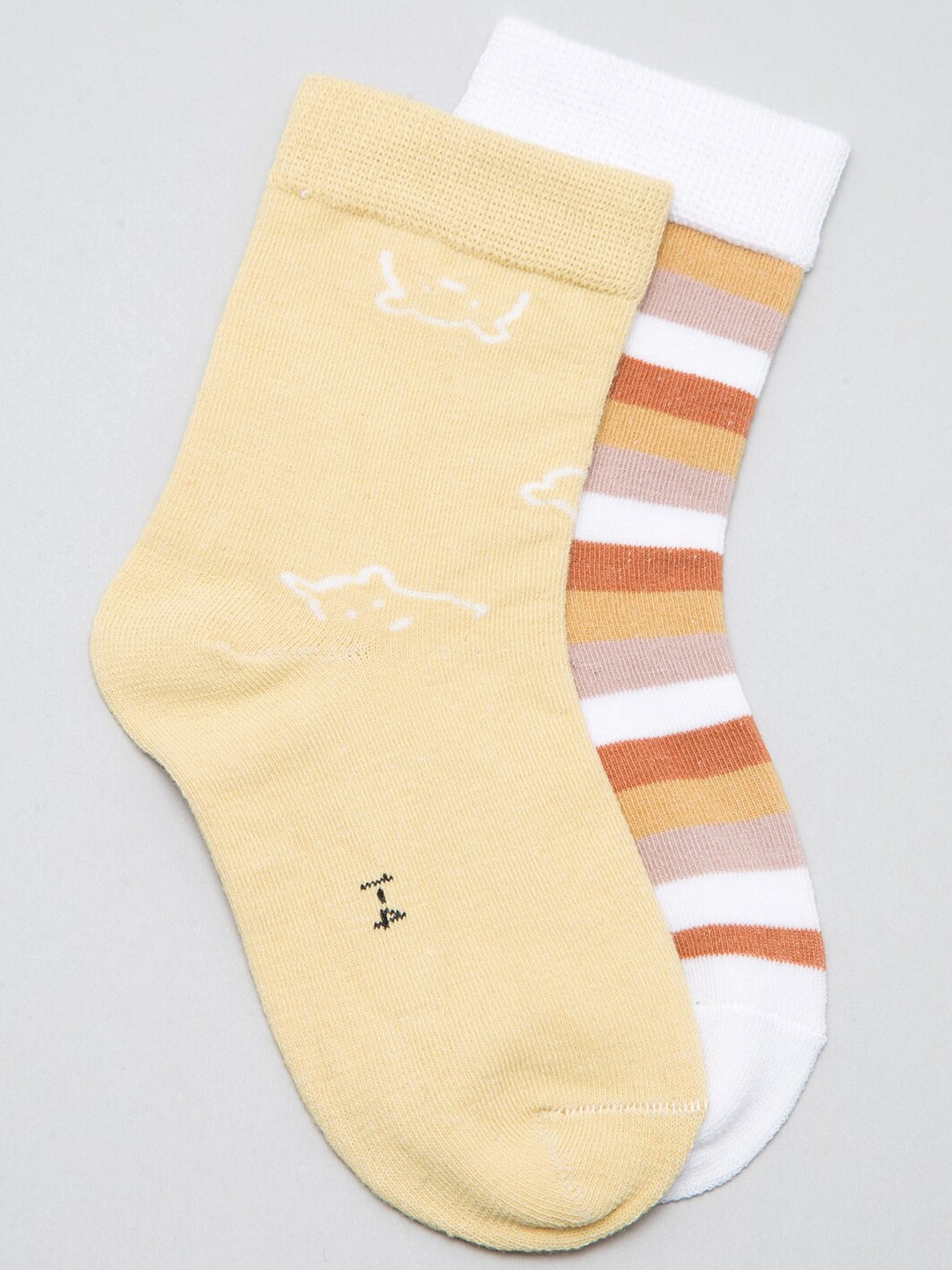 

J Style Kids Pack of 2 Patterned Above Ankle-Length Socks, Yellow