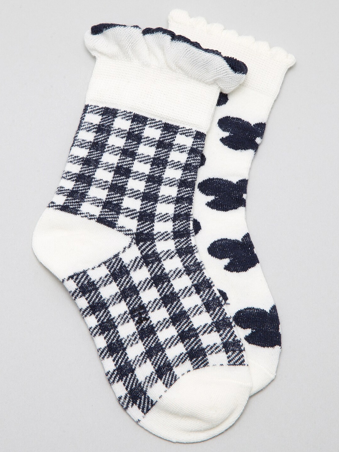 

J Style Kids Pack of 2 Patterned Above Ankle-Length Socks, White