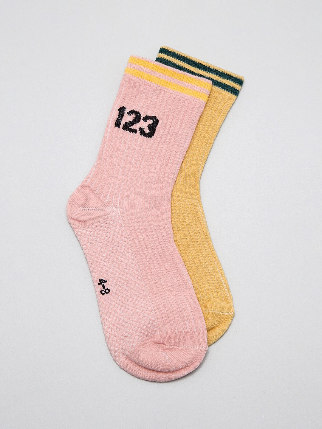 

J Style Kids Pack of 2 Self-Design Calf-Length Socks, Pink