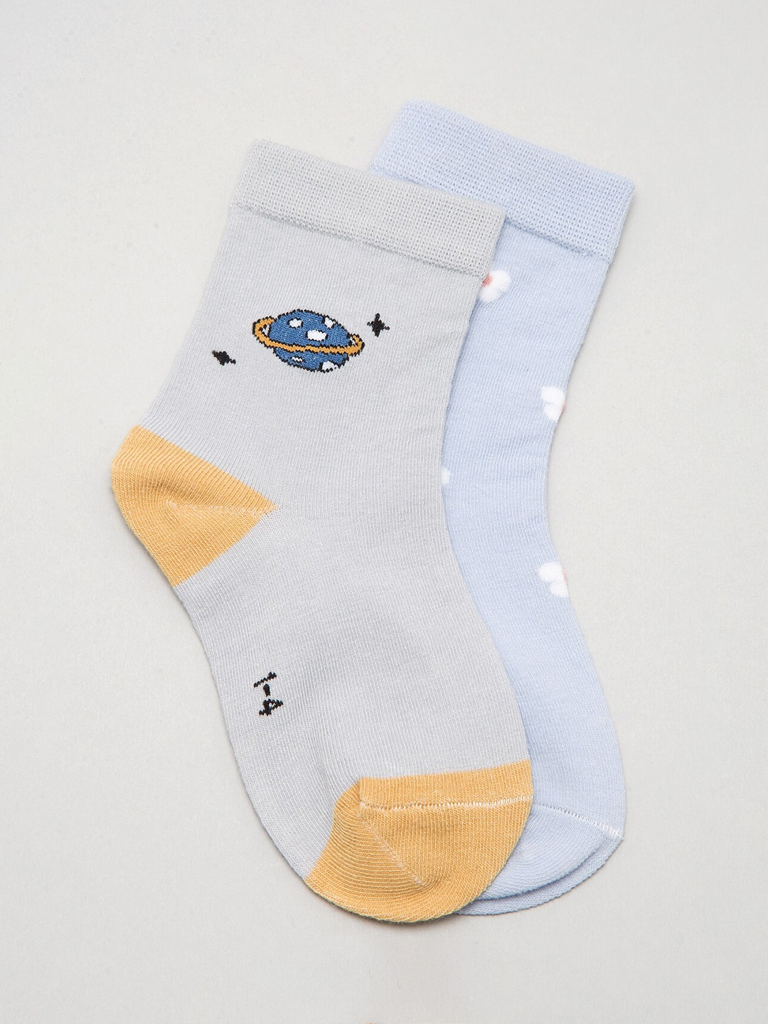 

J Style Kids Pack of 2 Patterned Ankle Length Socks, Grey