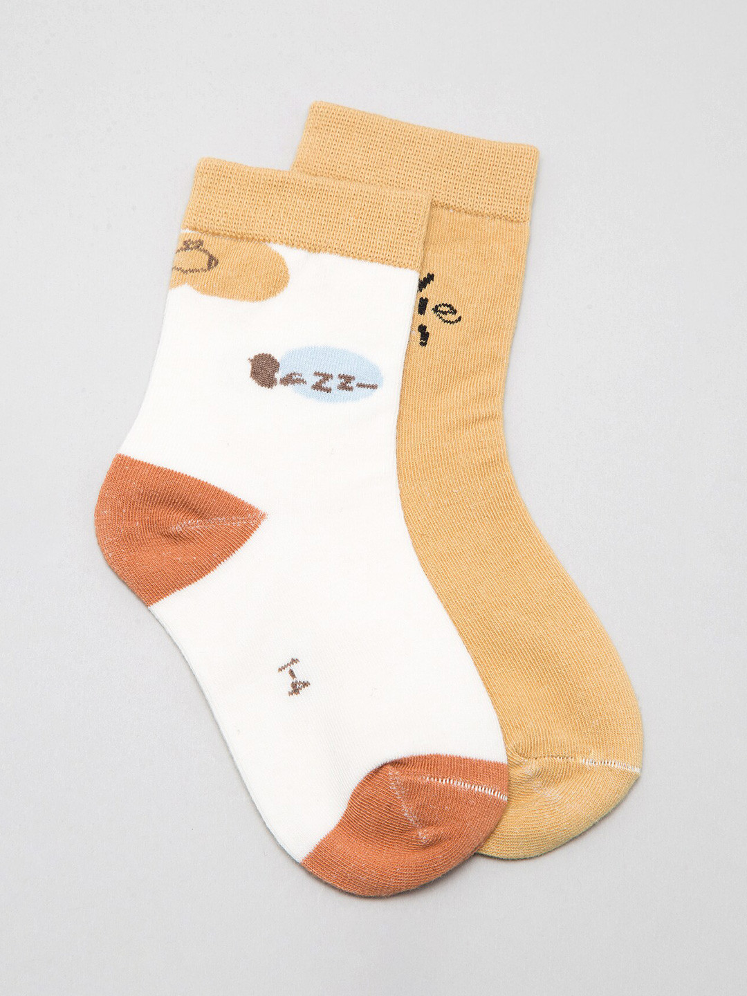 

J Style Kids Pack of 2 Patterned Above Ankle-Length Socks, Off white