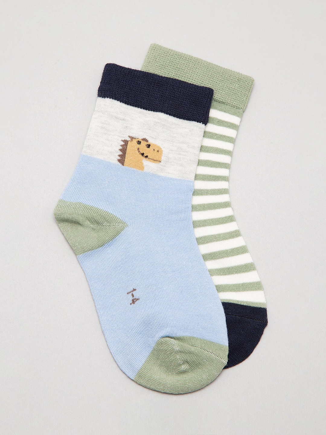 

J Style Kids Pack Of 2 Patterned Ankle Length Socks, Green