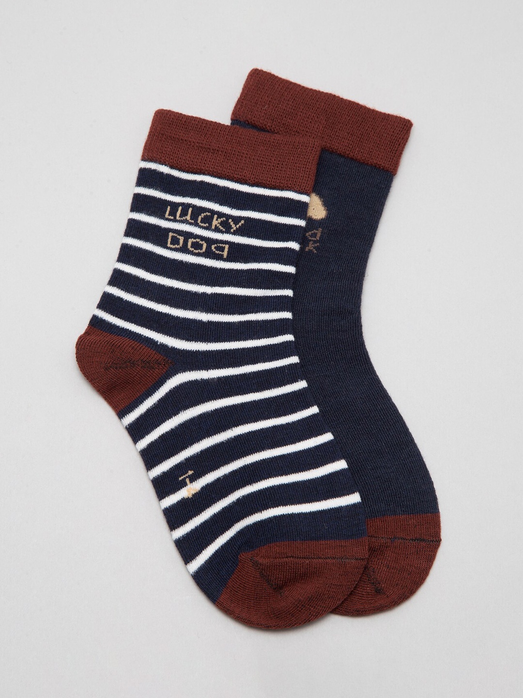 

J Style Kids Pack Of 2 Ankle-Length Socks, Navy blue