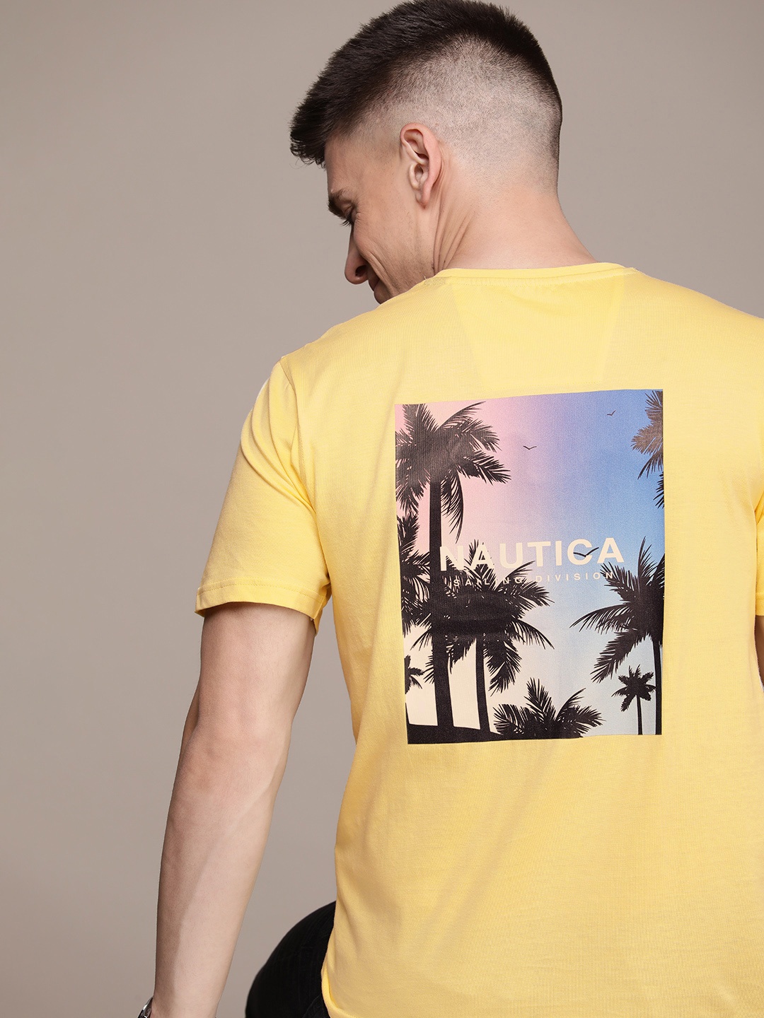 

Nautica Pure Cotton Graphic Printed Casual T-shirt, Yellow