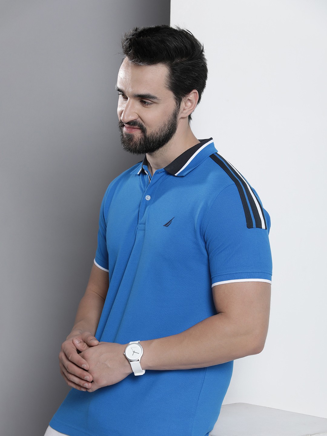 

Nautica Polo Collar Pure Cotton T-shirt, Blue