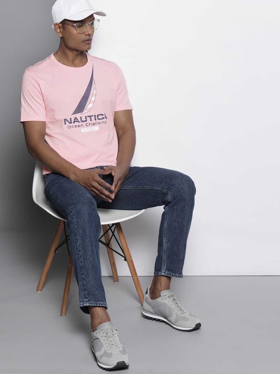 

Nautica Brand Logo Printed Pure Cotton T-shirt, Pink