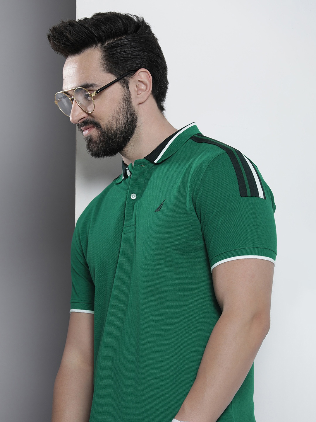 

Nautica Polo Collar Pure Cotton T-shirt, Green