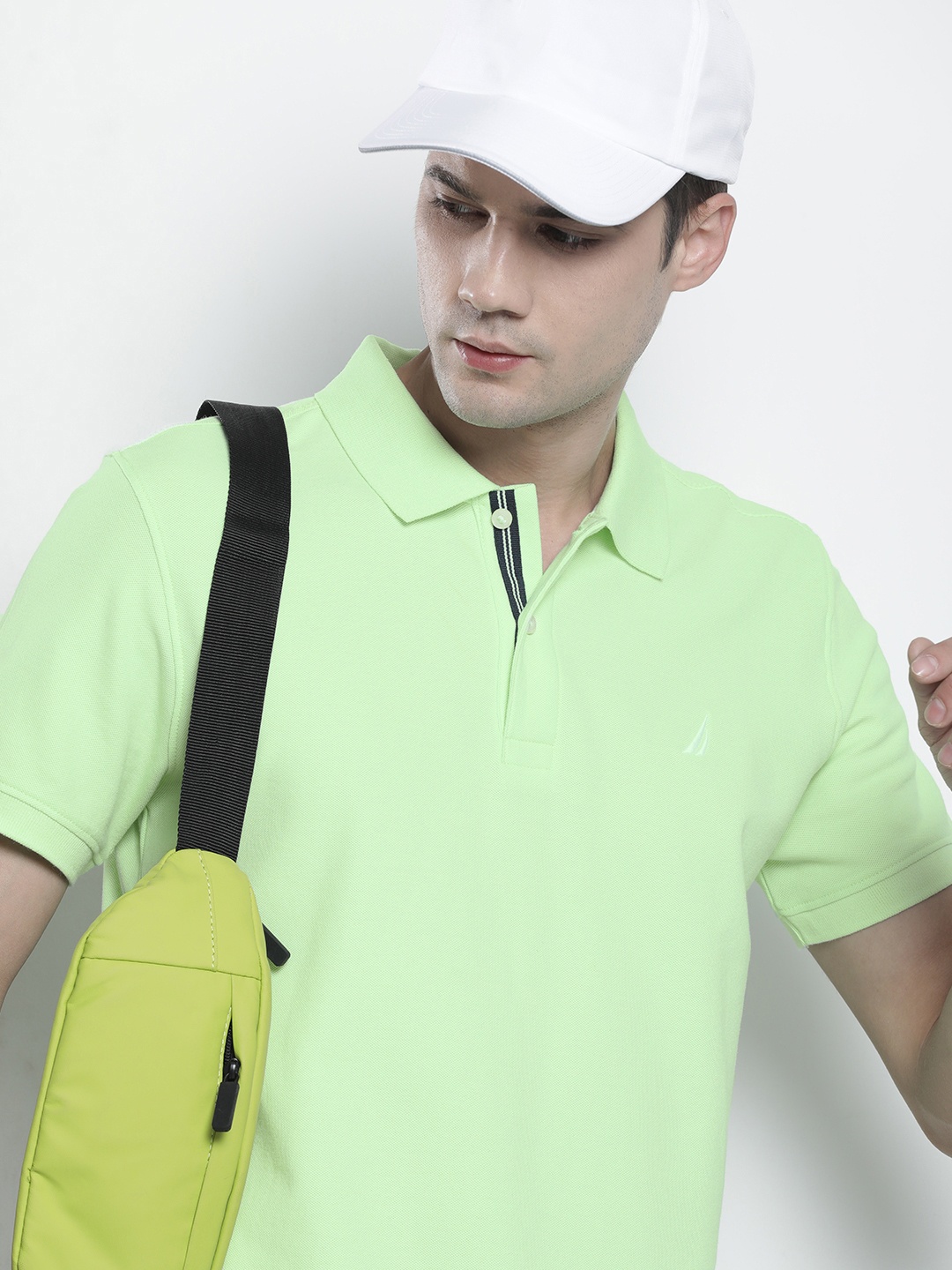 

Nautica Polo Collar Pure Cotton Slim Fit T-shirt, Fluorescent green