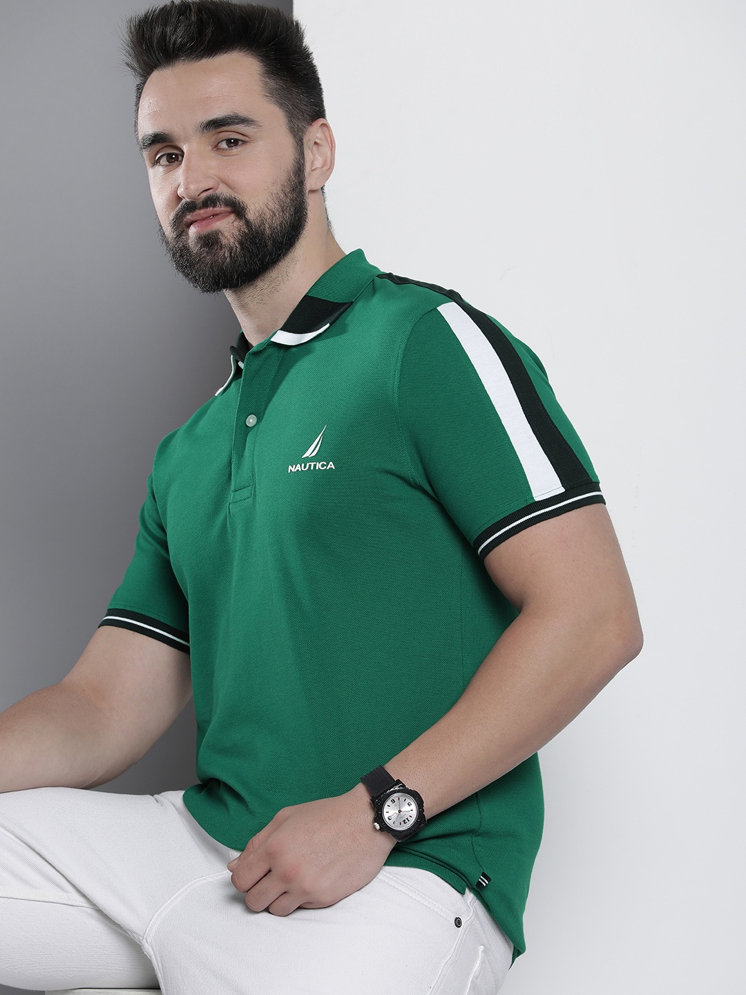 

Nautica Polo Collar Pure Cotton T-shirt, Green