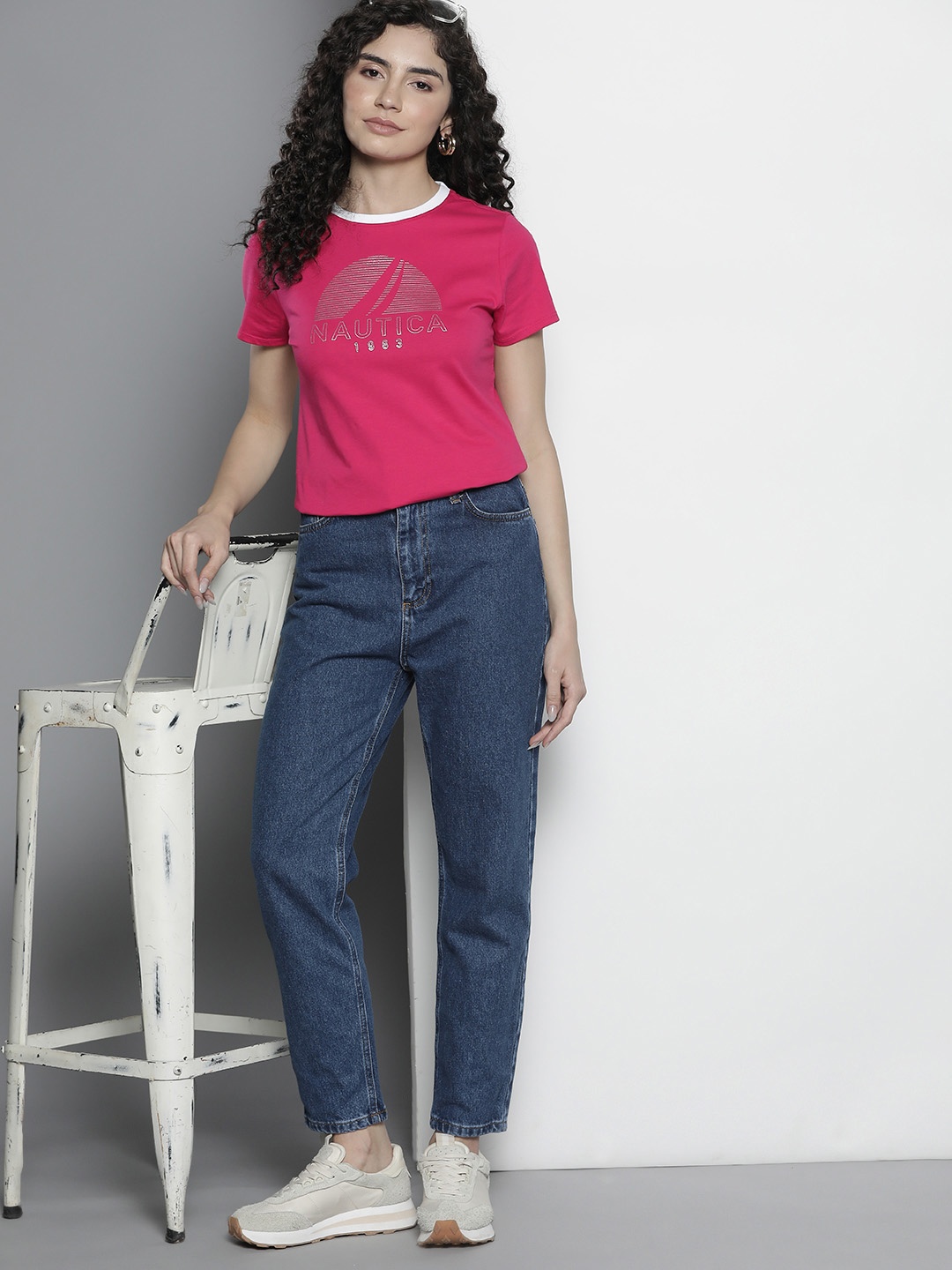 

Nautica Pure Cotton Brand Logo Printed Regular Fit T-shirt, Pink