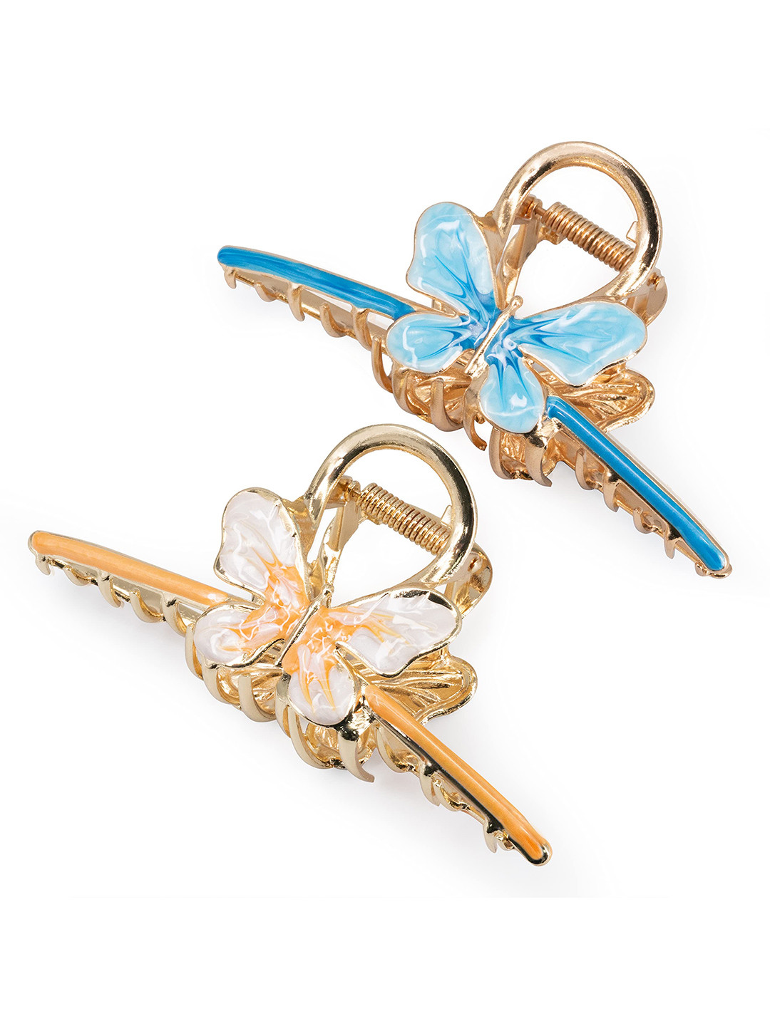 

VAGHBHATT Women Set Of 2 Butterfly Claw Clip, Blue