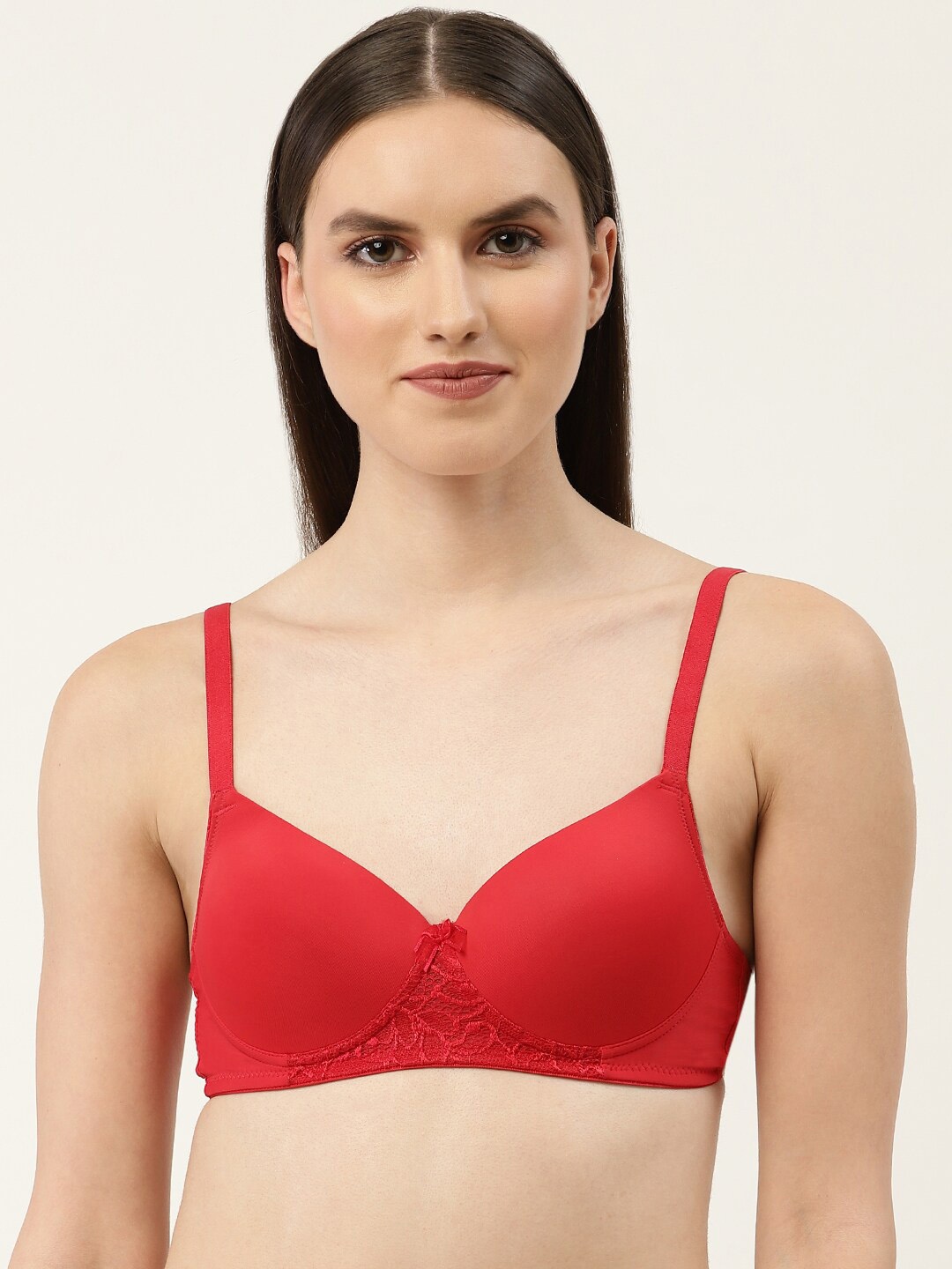 

DressBerry Non-Wired All Day Comfort Lightly Padded Bra, Red