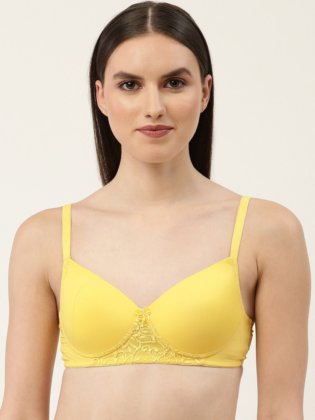 

DressBerry Lightly Padded Non-Wired All Day Comfort Seamless T-shirt Bra DB-BRA-9005-1, Yellow