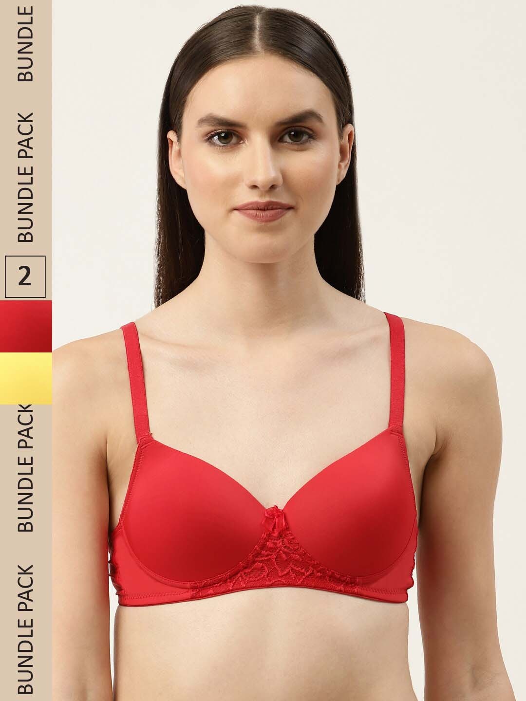 

DressBerry Pack Of 2 Lightly Padded Bra, Yellow