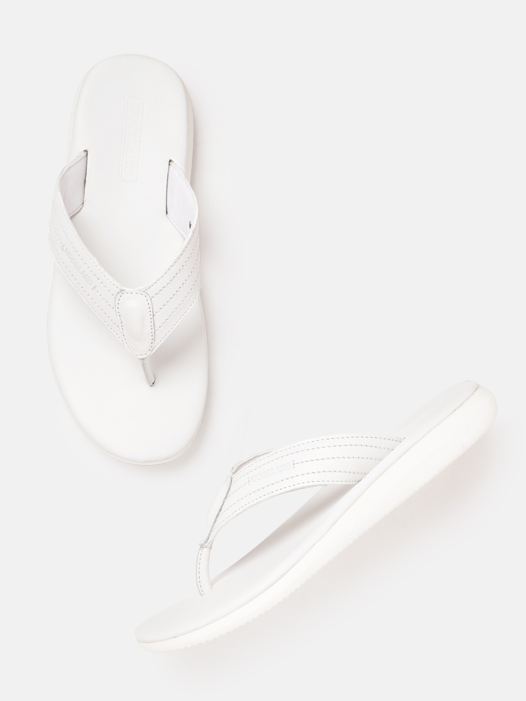 

Woodland Men Leather Comfort Sandals, White