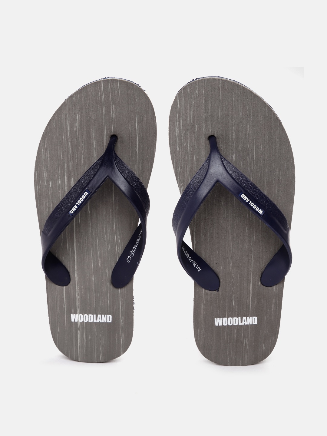 

Woodland Men Brand Logo Print Detail Thong Flip-Flops, Grey