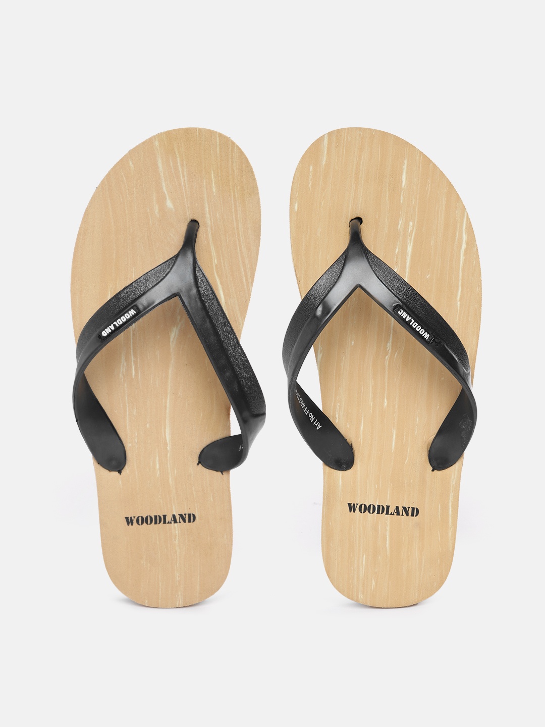 

Woodland Men Brand Logo Print Detail Thong Flip-Flops, Beige