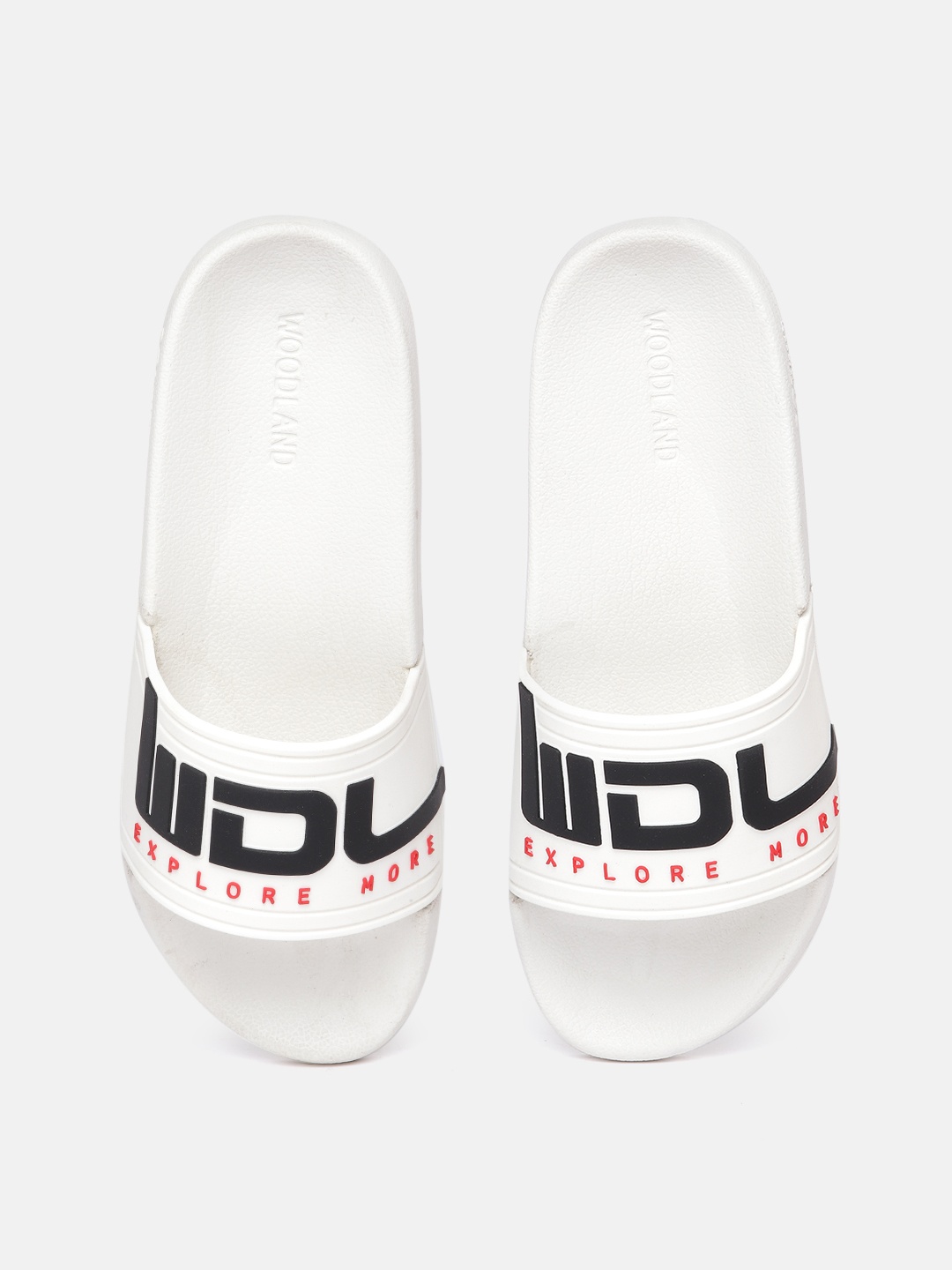 

Woodland Men Typography Printed Sliders, White