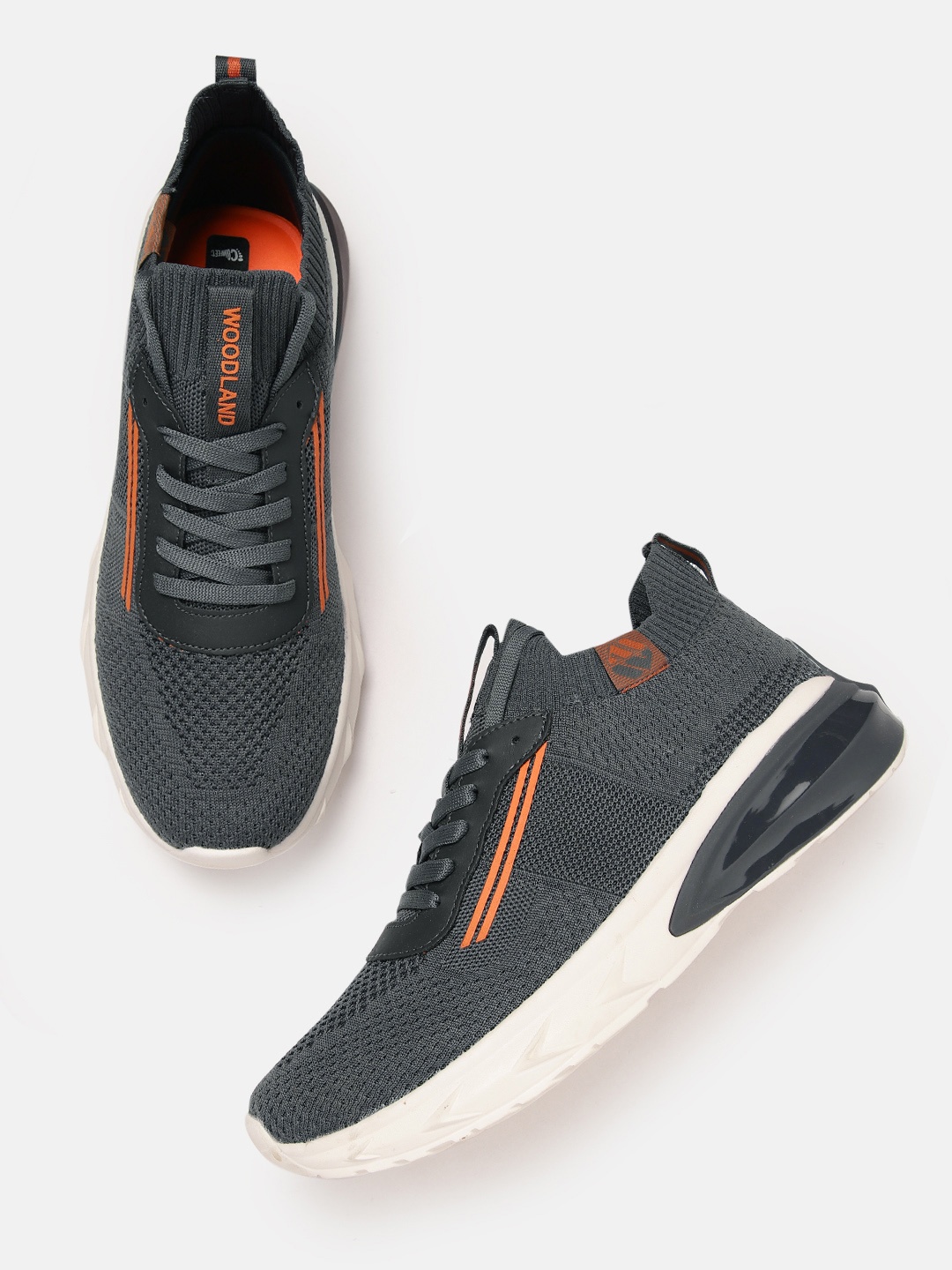 

Woodland Men Woven Design Sneakers, Grey