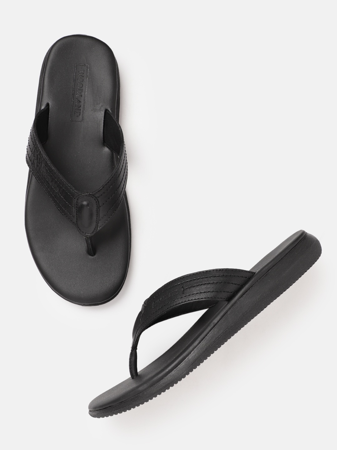 

Woodland Men Leather Comfort Sandals, Black