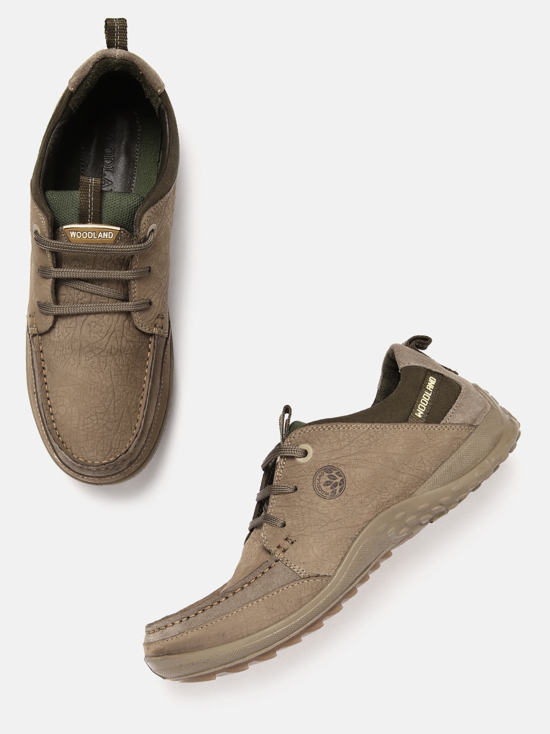 

Woodland Men Leather Sneakers, Brown