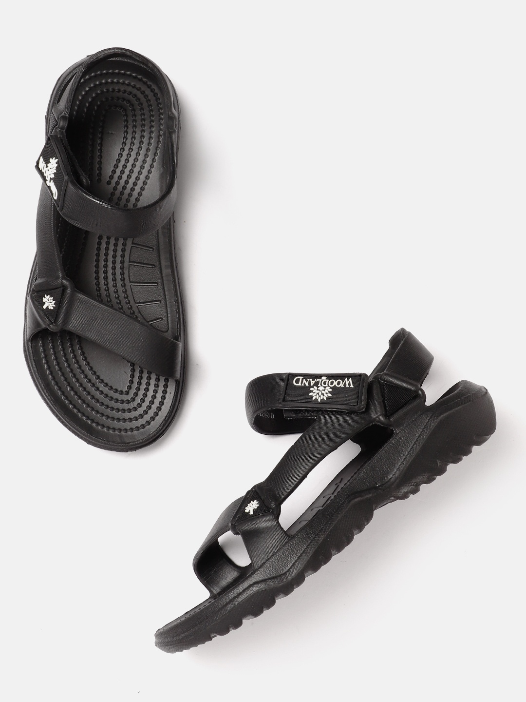 

Woodland Men Brand Logo Detail Sports Sandals, Black