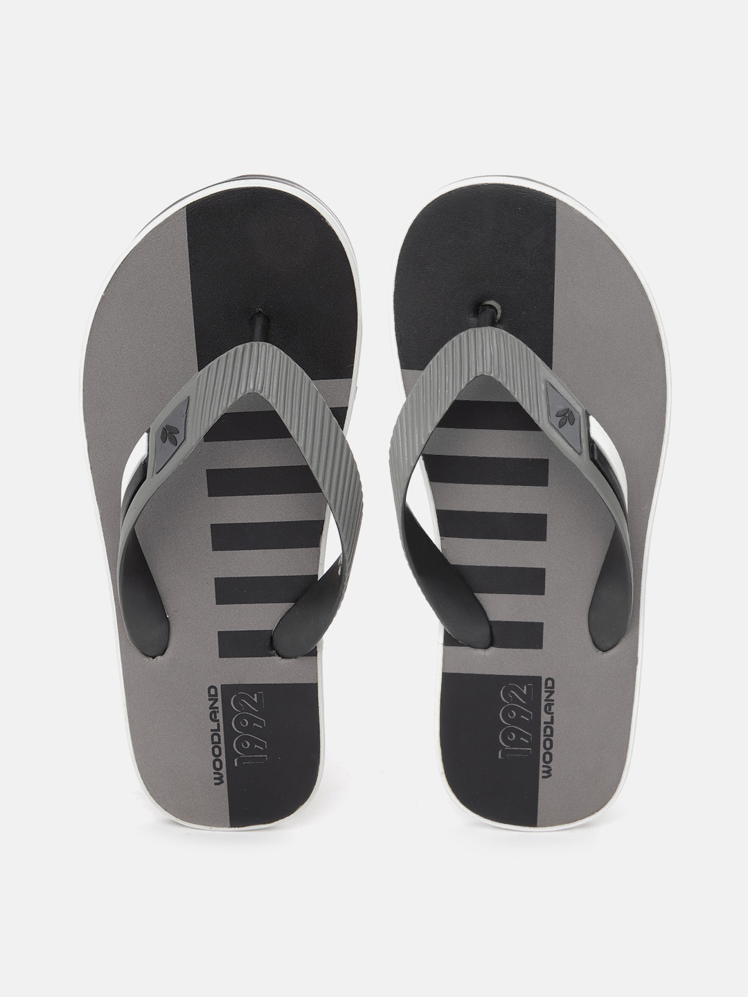 

Woodland Men Striped Thong Flip-Flops, Grey