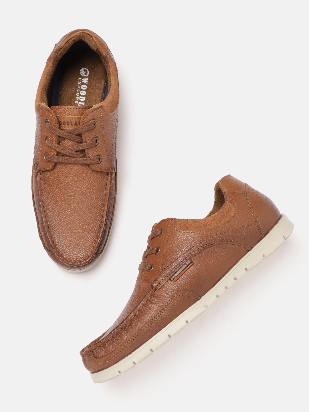 

Woodland Men Leather Sneakers, Brown