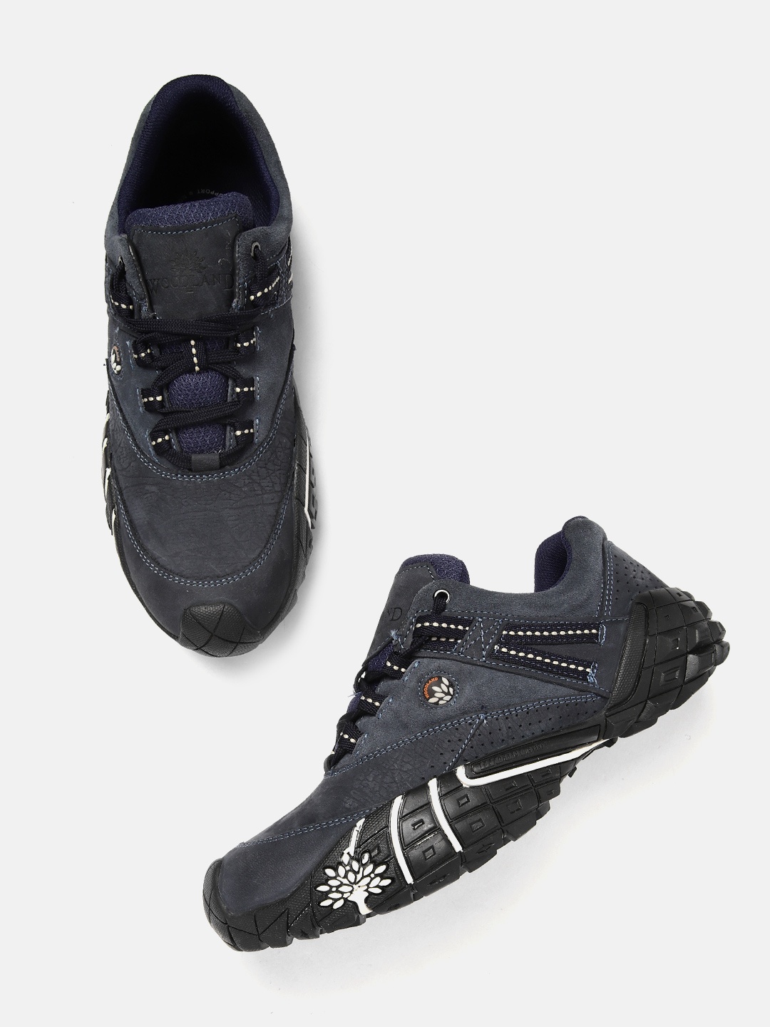 

Woodland Men Leather Sneakers, Navy blue