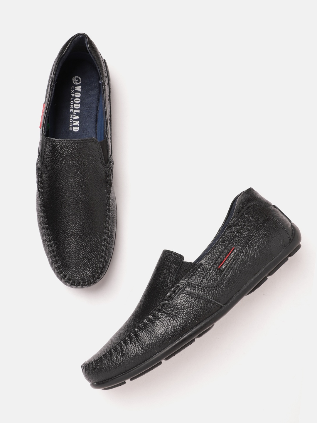 

Woodland Men Leather Loafers, Black