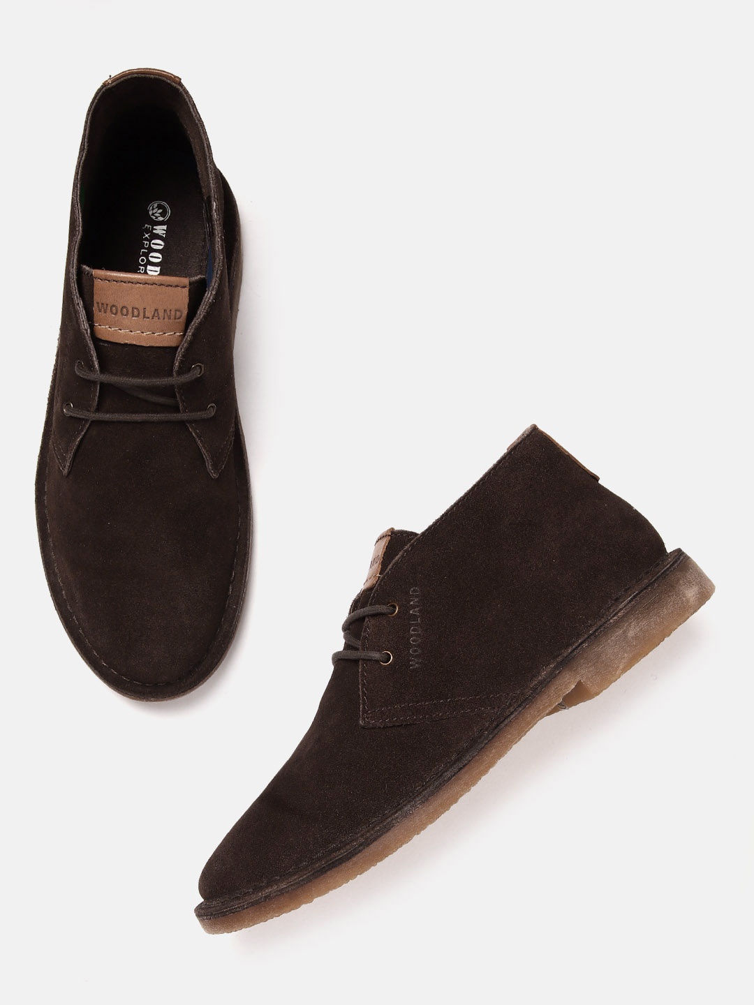 

Woodland Men Leather Sneakers, Brown