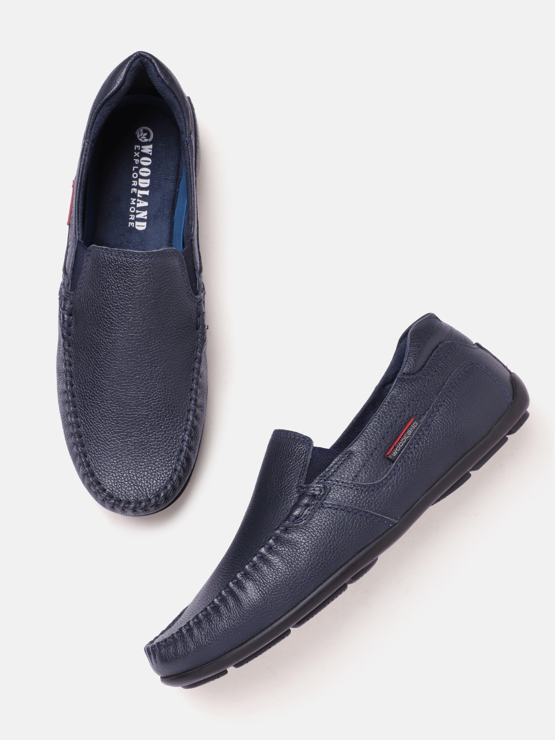 

Woodland Men Leather Loafers, Navy blue