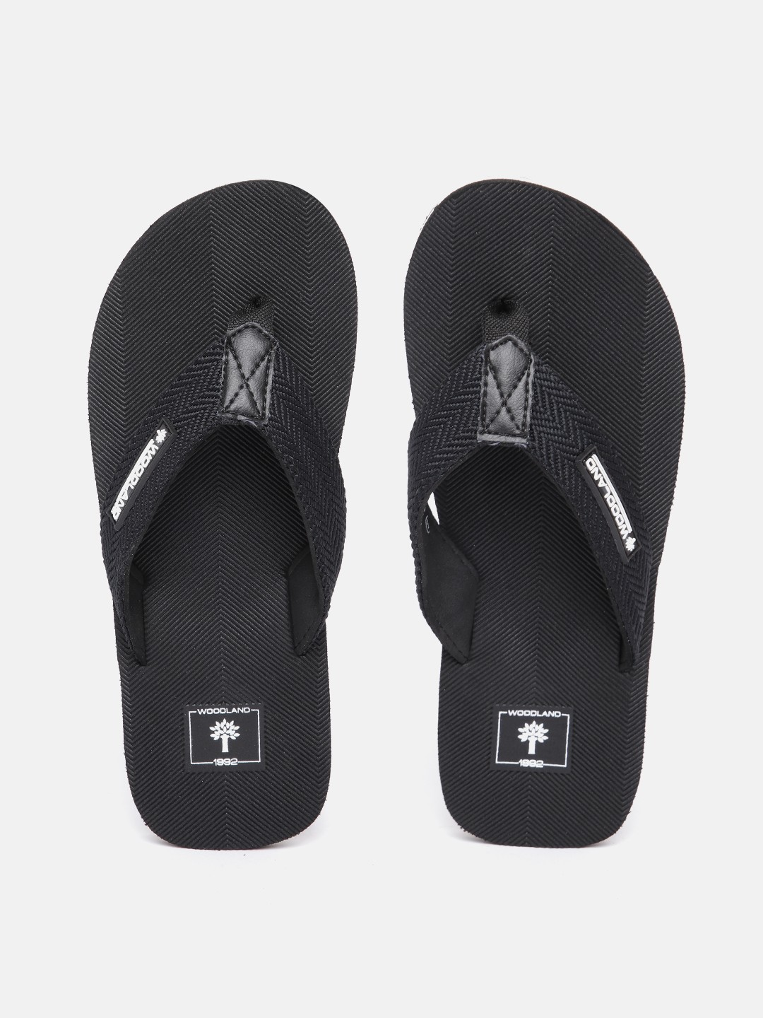 

Woodland Men Self Design Thong Flip-Flops, Black