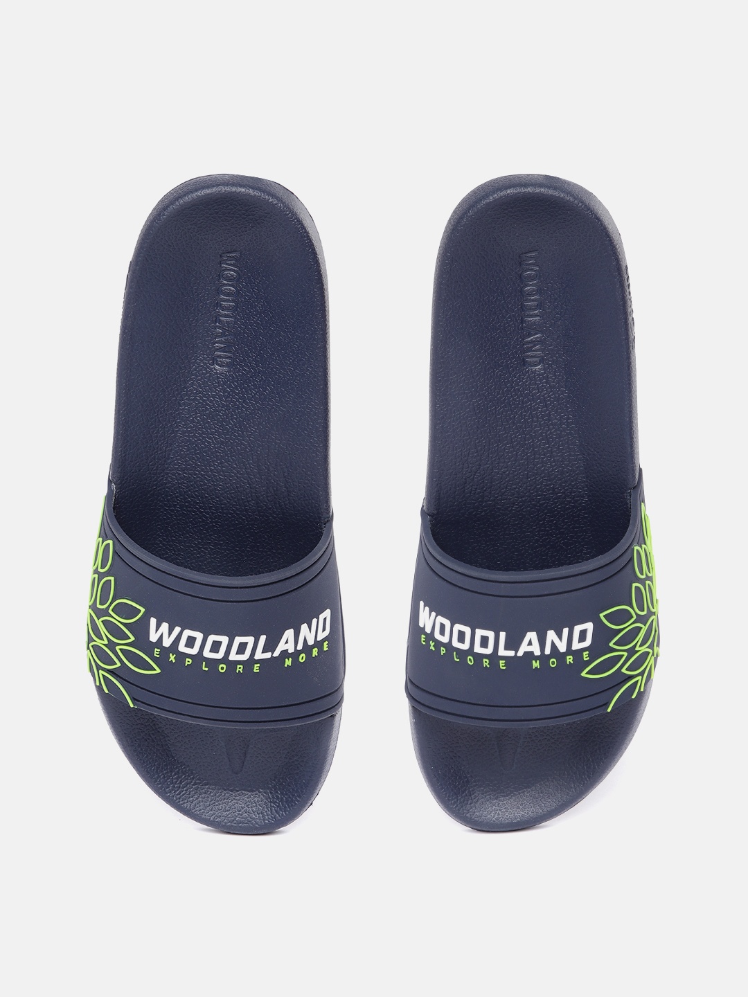 

Woodland Men Brand Logo Print Sliders, Navy blue