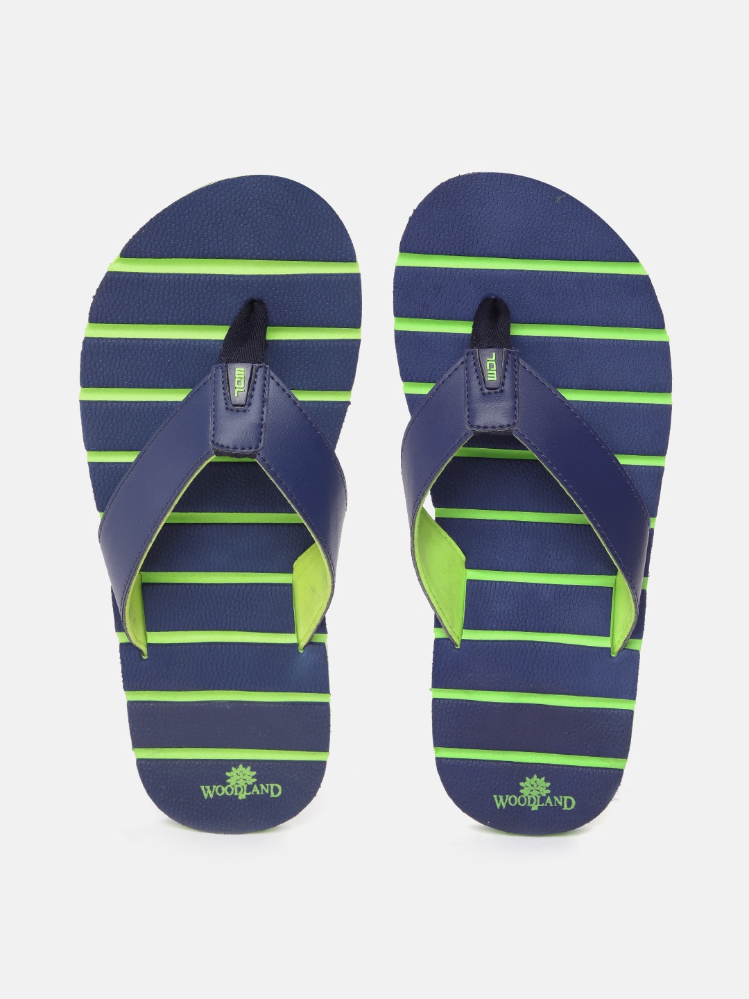 

Woodland Men Striped Thong Flip-Flops, Navy blue