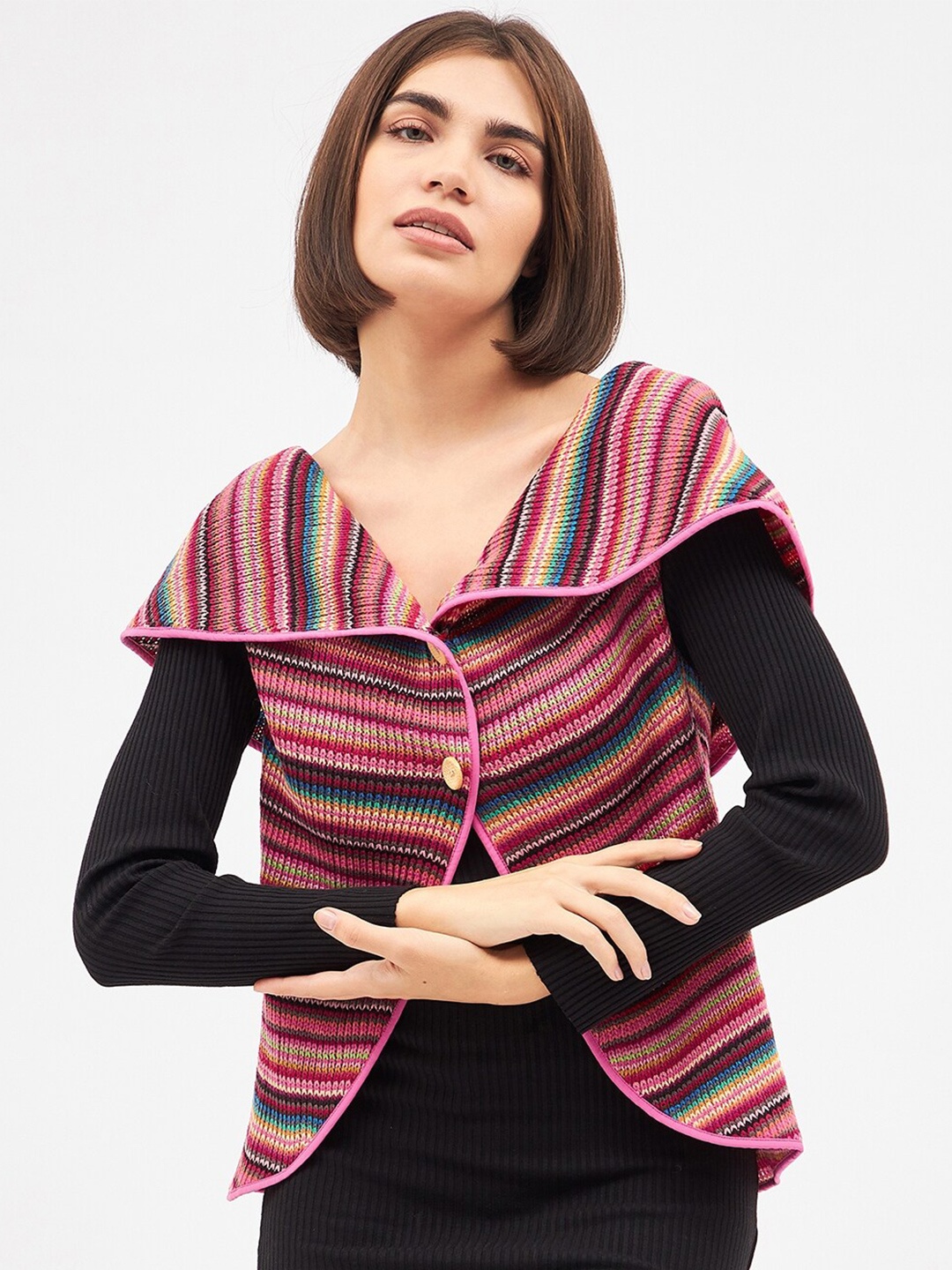 

Kibo Women Wool Shrug, Pink