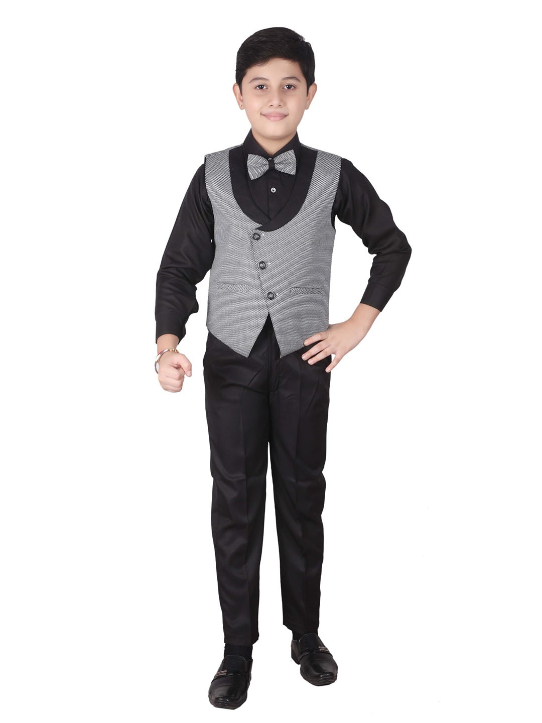 

Pro-Ethic STYLE DEVELOPER Boys Grey & Black Shirt Trouser with Waistcoat