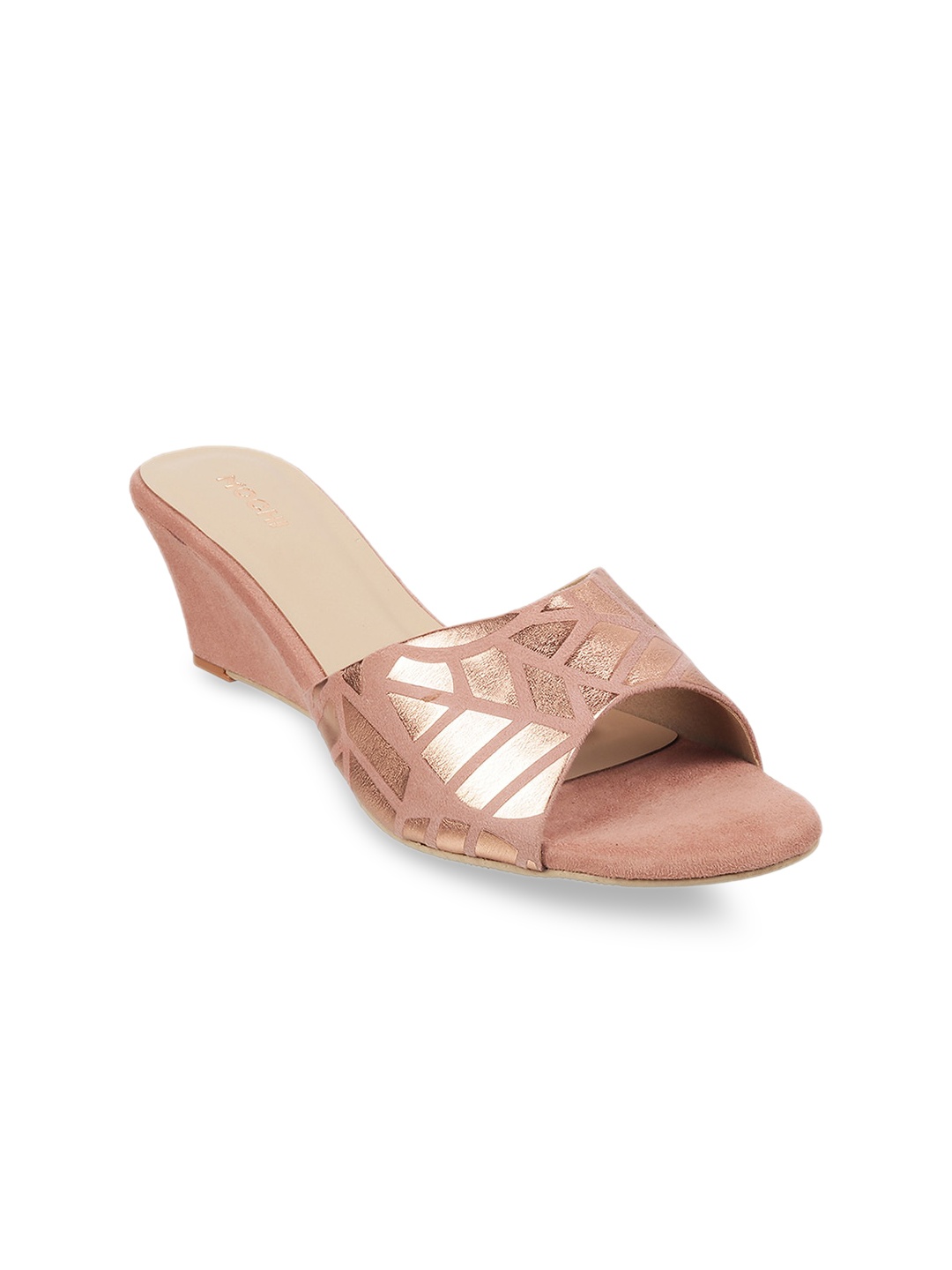 

Mochi Embellished Wedge Heels, Peach