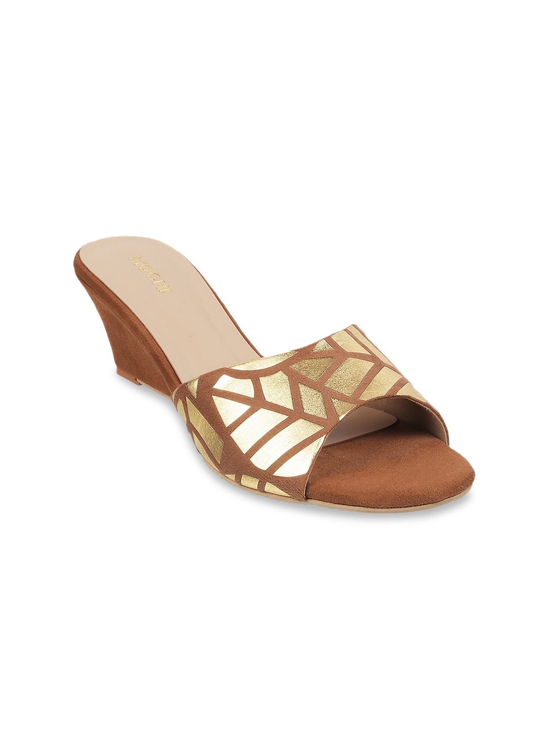 

Mochi Embellished Wedge Heels, Tan