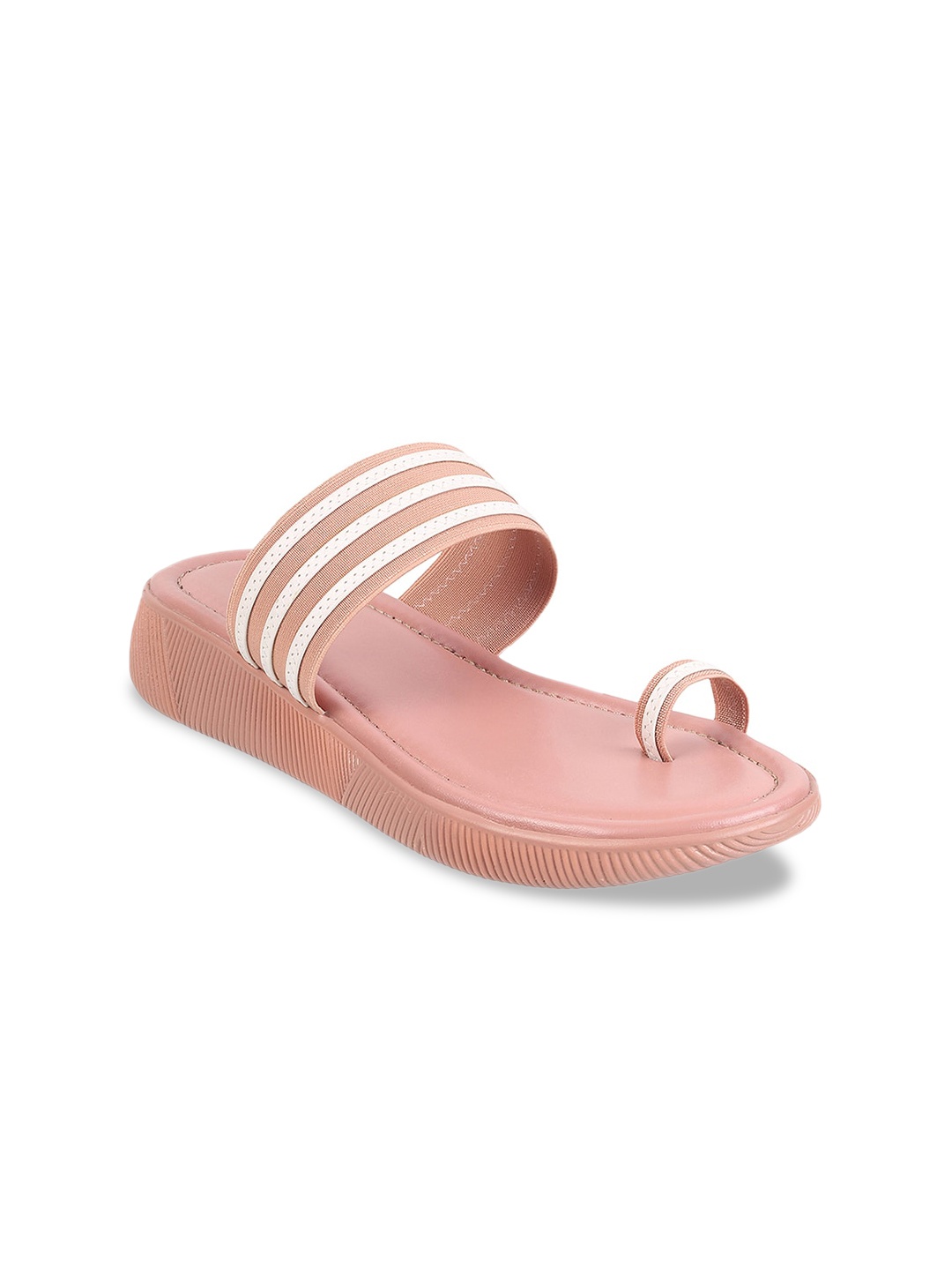 

WALKWAY by Metro Women Striped One Toe Flats, Peach