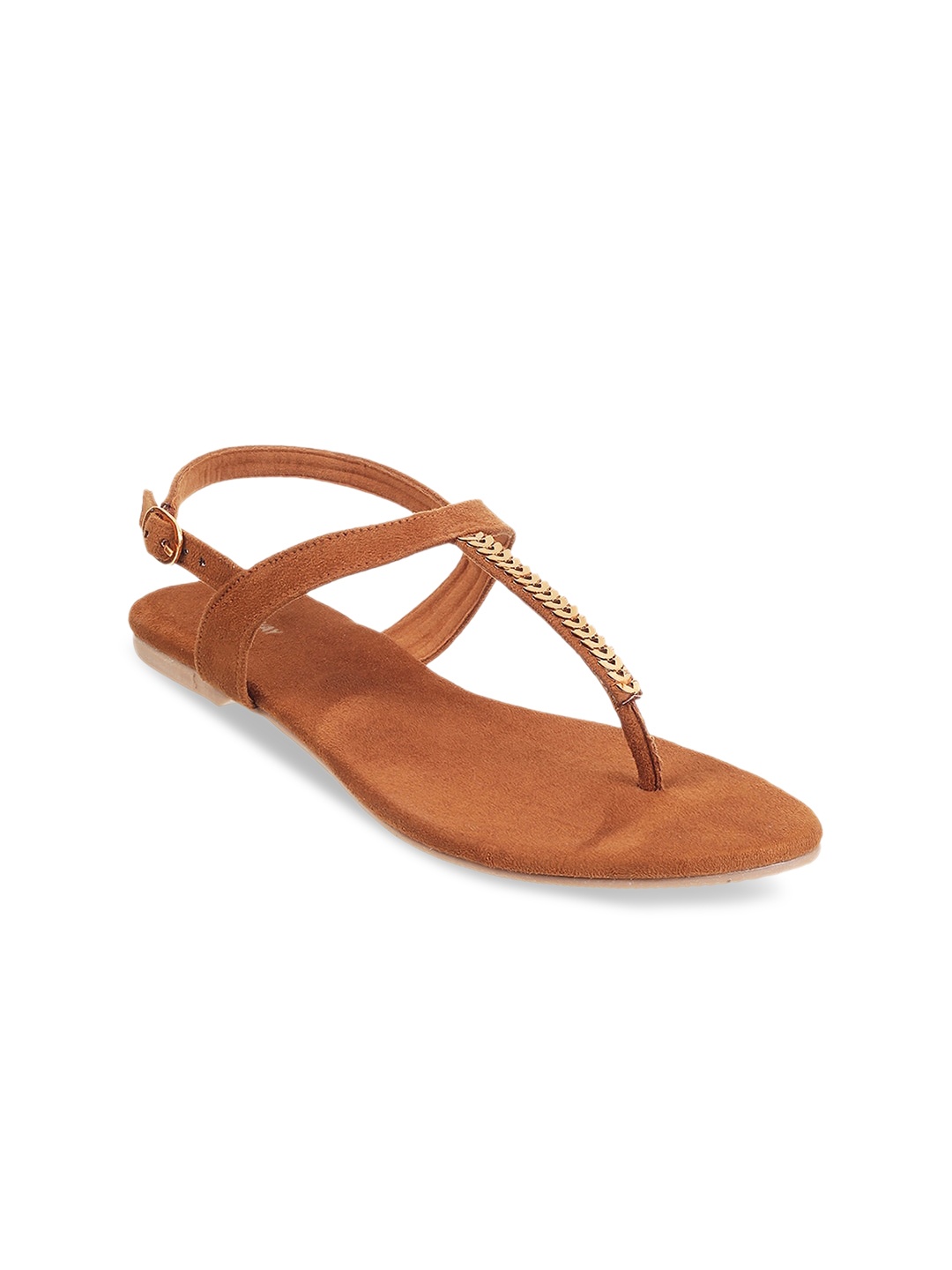 

WALKWAY by Metro Women Synthetic T-Strap Flats, Tan