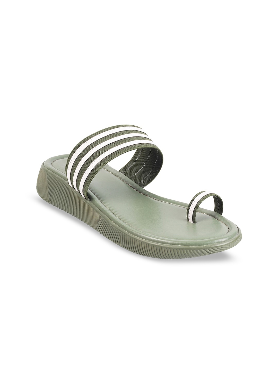 

WALKWAY by Metro Women Striped One Toe Flats, Green