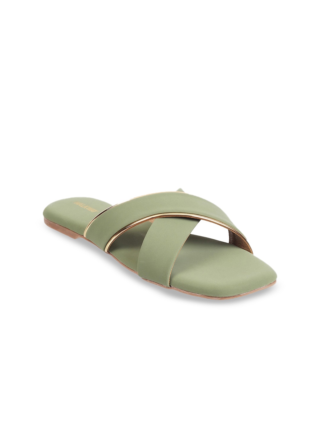 

WALKWAY by Metro Women Solid Open Toe Flats, Green