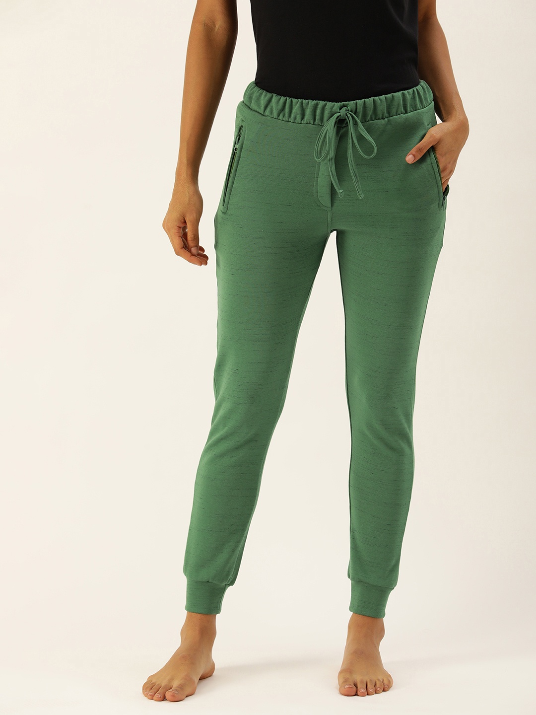 

Clt.s Women Solid Slim Fit Joggers, Green