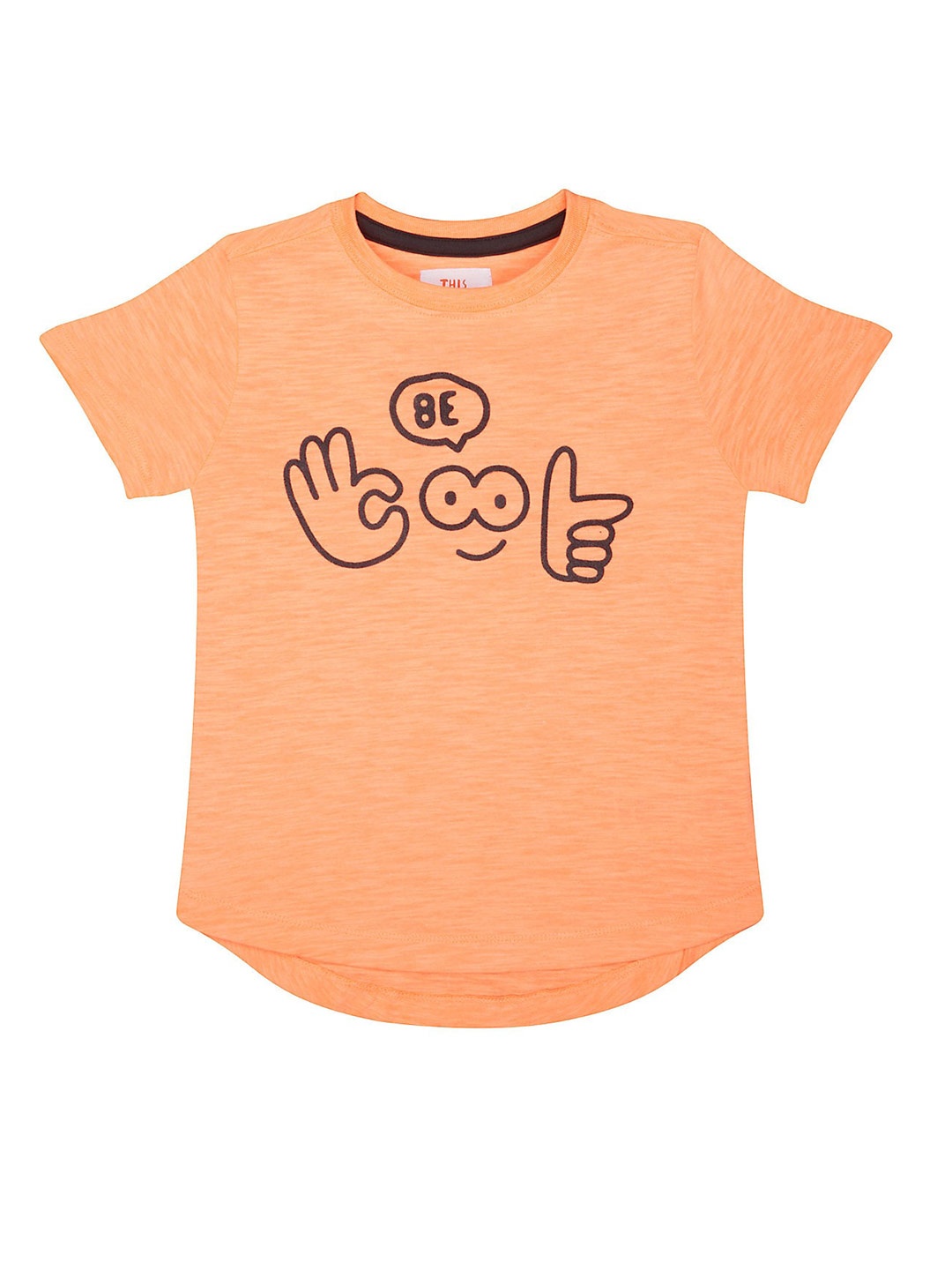 

mothercare Boys Typography Printed T-shirt, Orange
