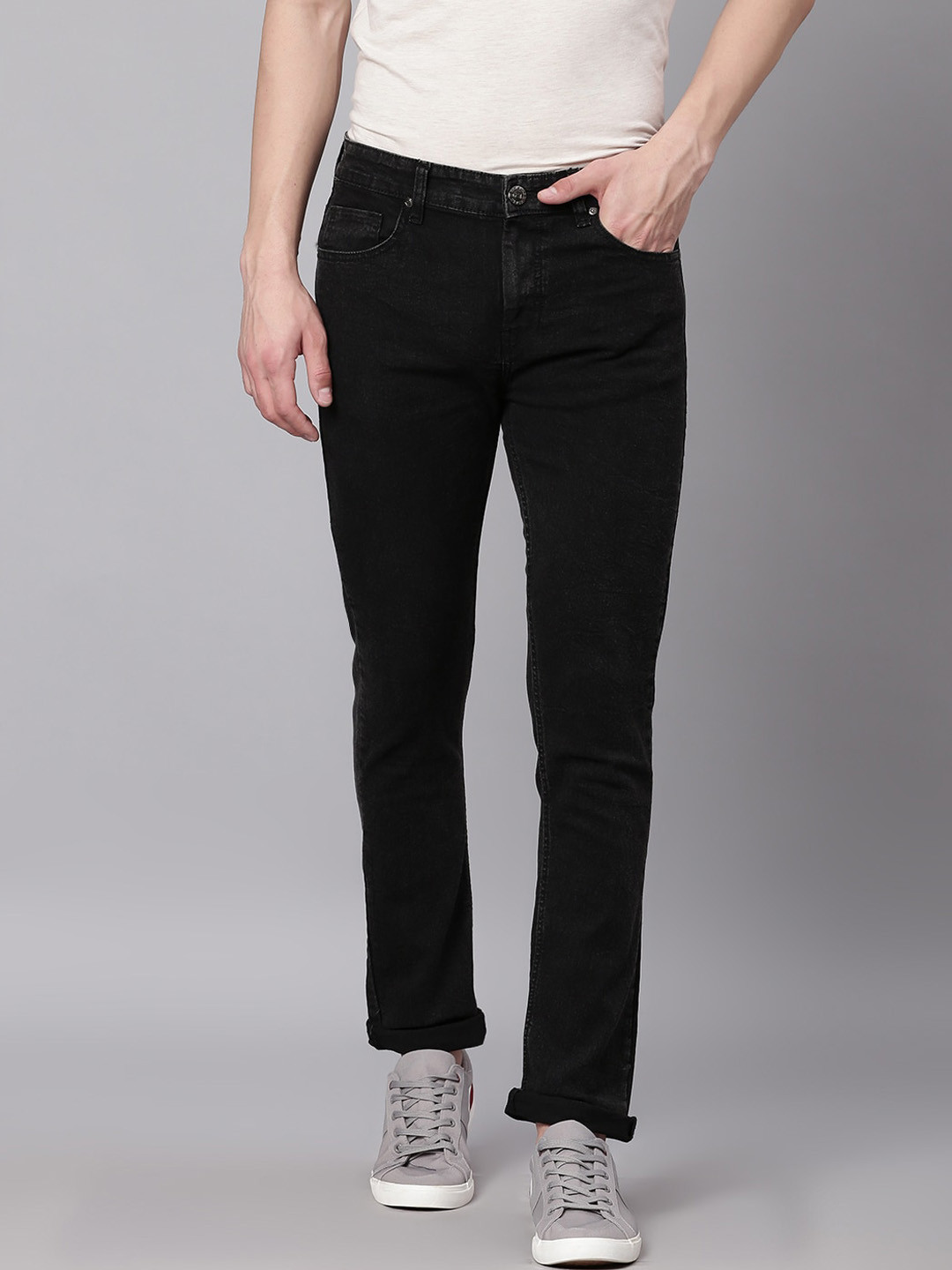 

High Star Men Slim Fit Stretchable Jeans, Black